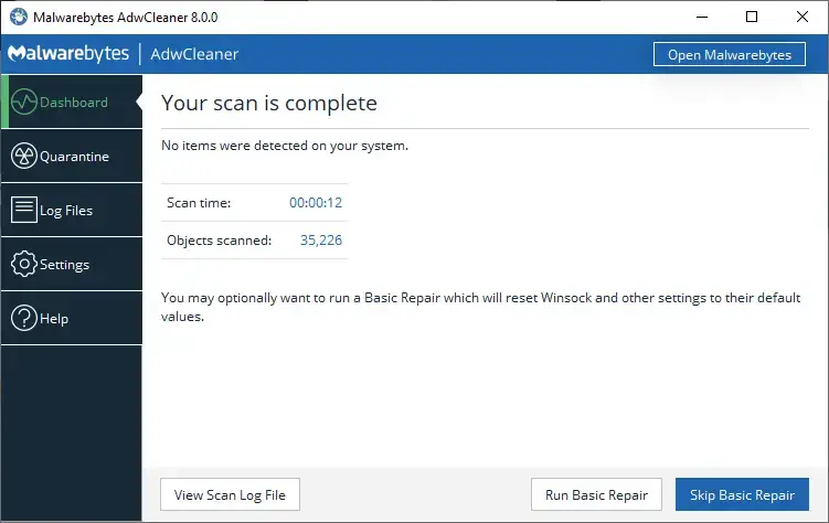 Malwarebytes AdwCleaner v8.4.1